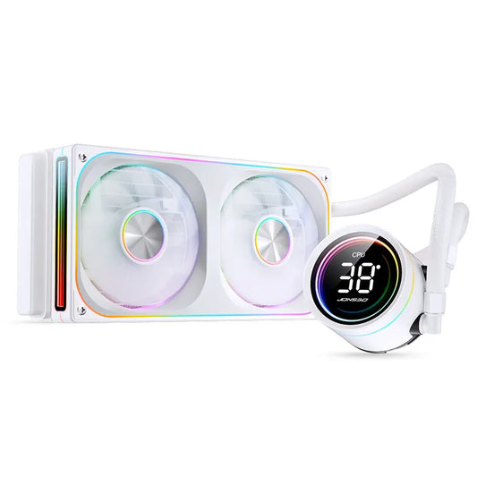White CPU Liquid Cooling Radiator with Dual RGB Fans