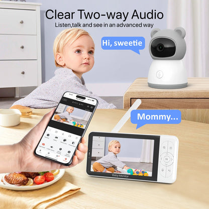 Smart Baby Monitor 2K Camera 5 Inch Display 2-Way Audio