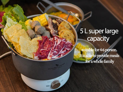 5L Titanium Camping Pot with Lid and Folding Handles