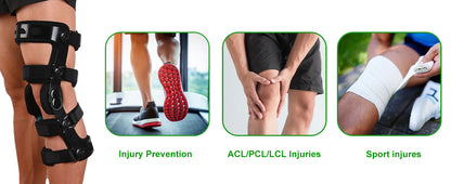 Hinged Knee Brace Right Leg Support for Sports Injuries