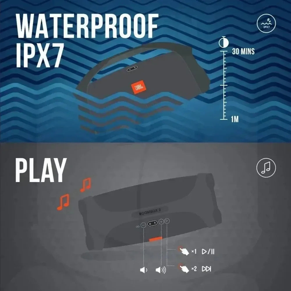 Portable Waterproof Bluetooth Speaker with Powerful Bass