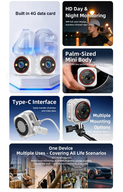 Mini 4G Outdoor Surveillance Camera Battery Powered Waterproof