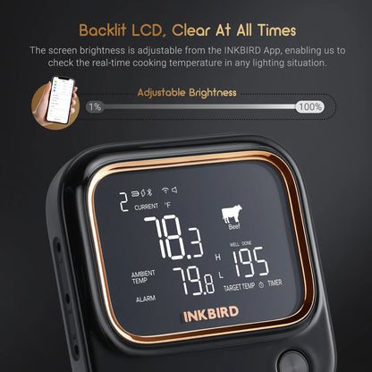 WiFi Bluetooth BBQ Thermometer 4 Probes with App