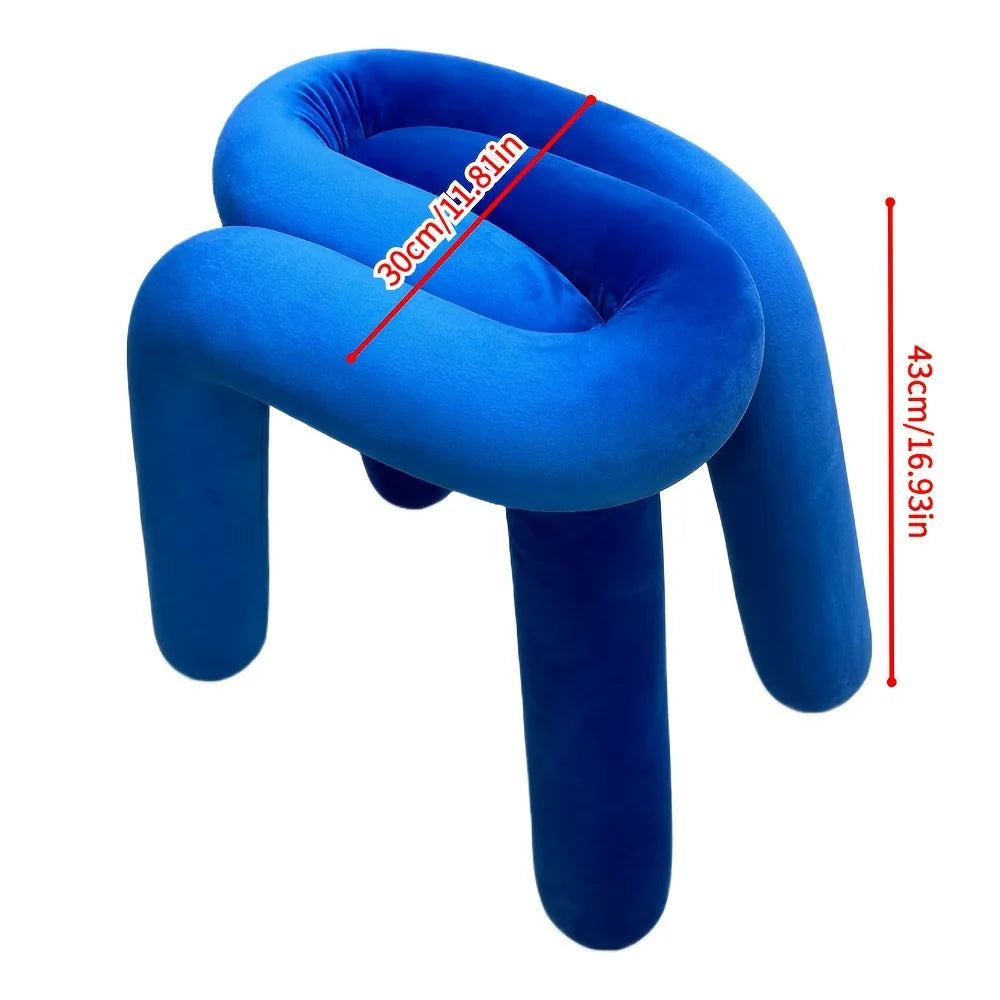 Klein Blue Iron Vanity Stool Stylish Bedroom Seating