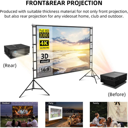 120" Double-Sided Projector Screen for Indoor & Outdoor