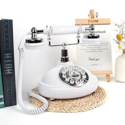 Portable Audio Guestbook Phone White Wedding Voice Recording
