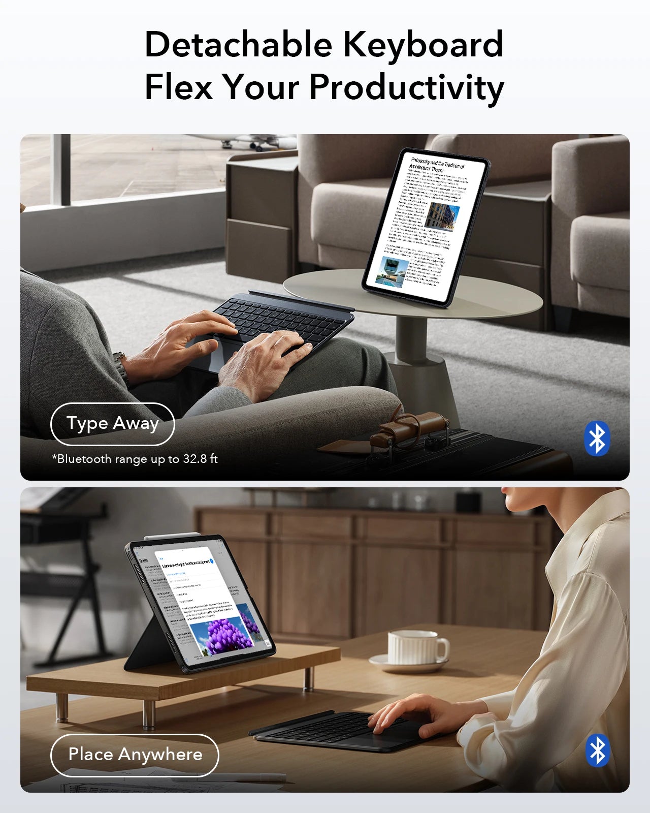 Portable Detachable Keyboard Case for iPad Air