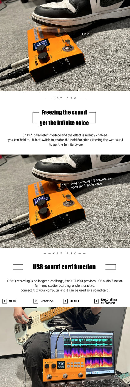 White Guitar Pedal with Compression EQ Delay and Reverb
