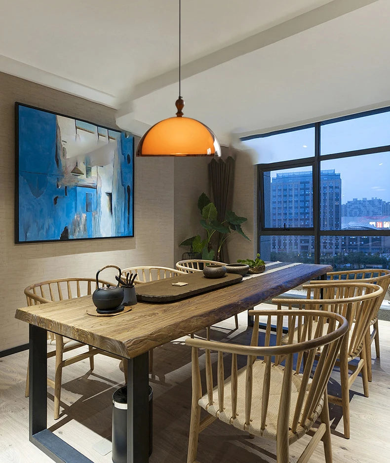 Modern Brown Acrylic Pendant Lamp Natural Glow E27