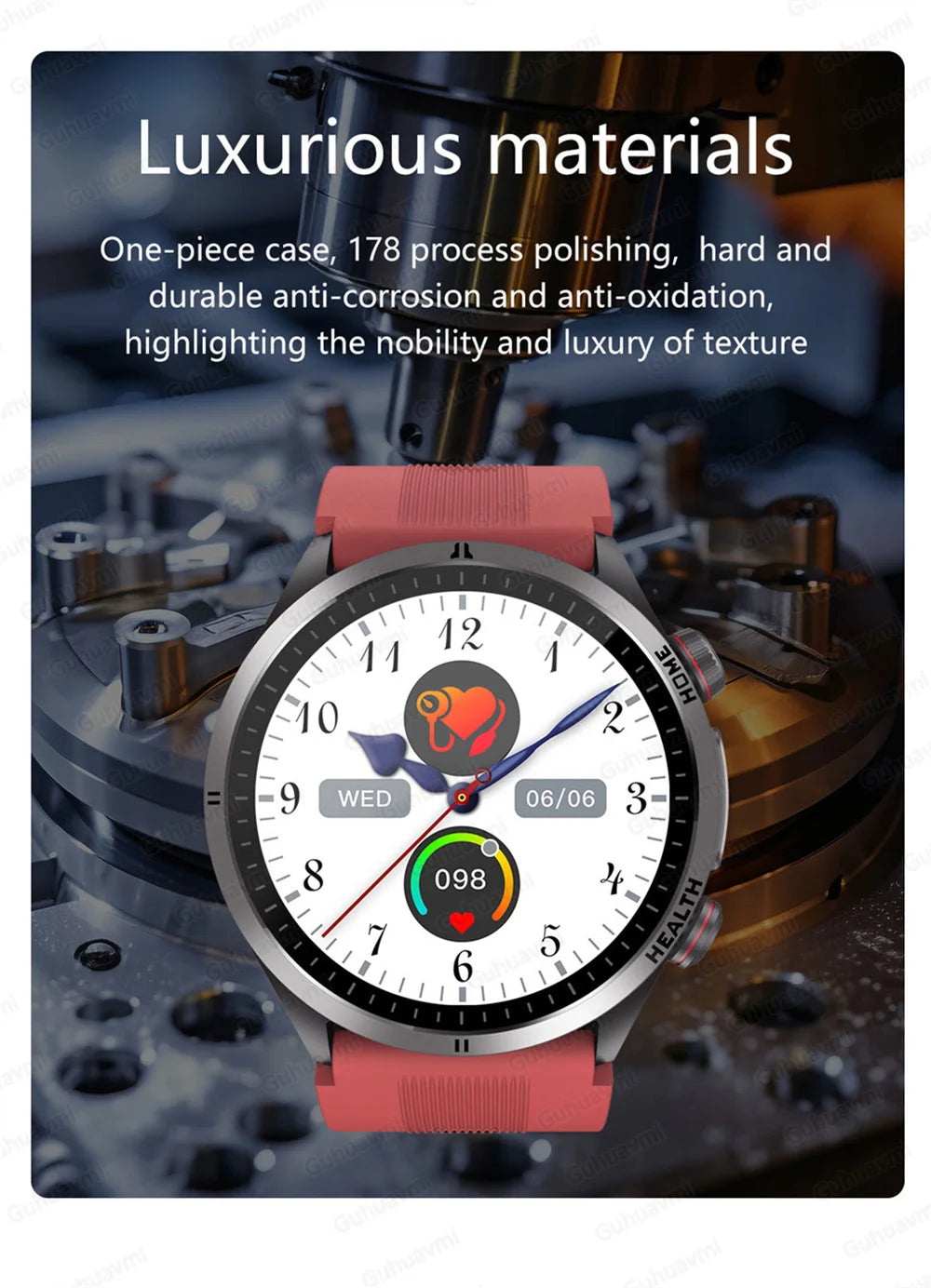 Smart Wellness ECG Watch Red
