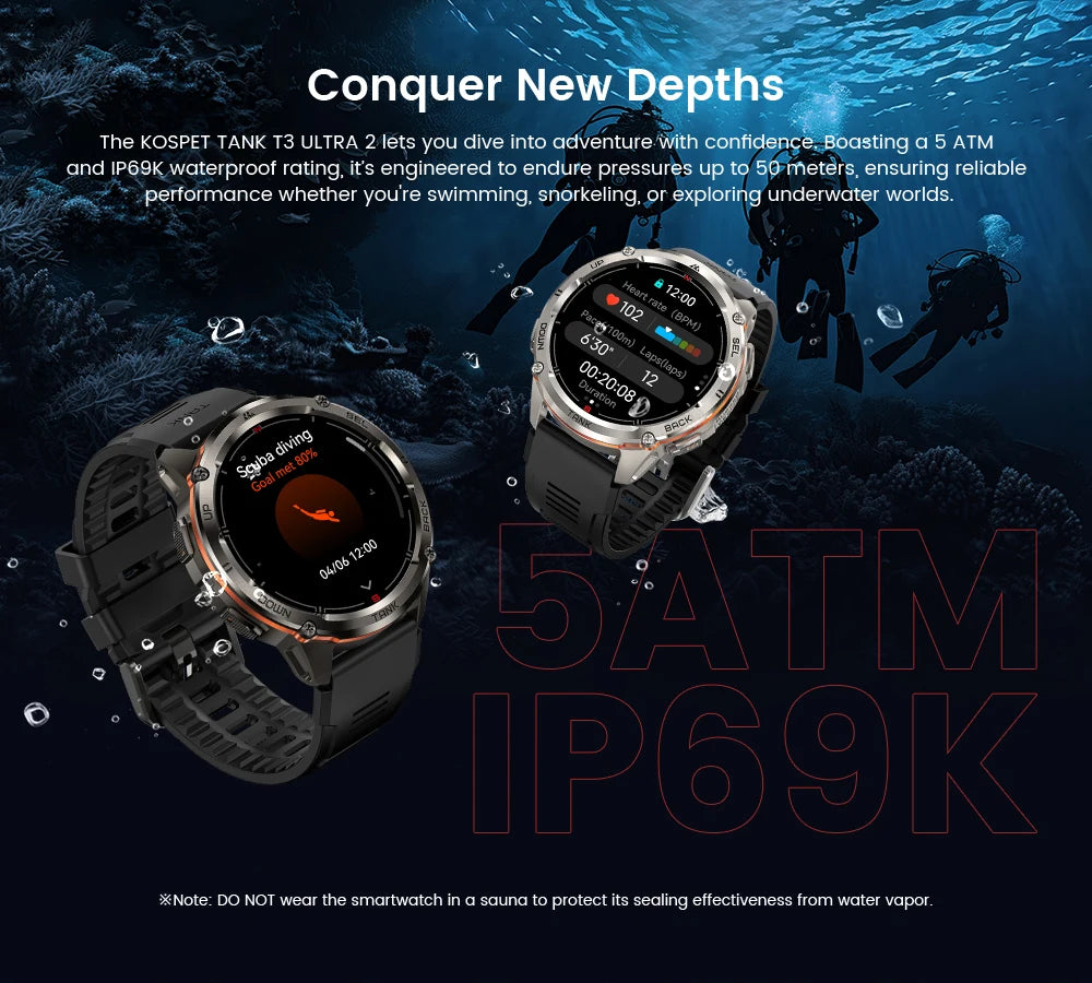 Military Grade GPS Smartwatch with Stainless Black Strap