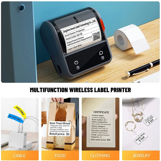 Portable Thermal Sticker Labels with White 3-Roll 50x30mm