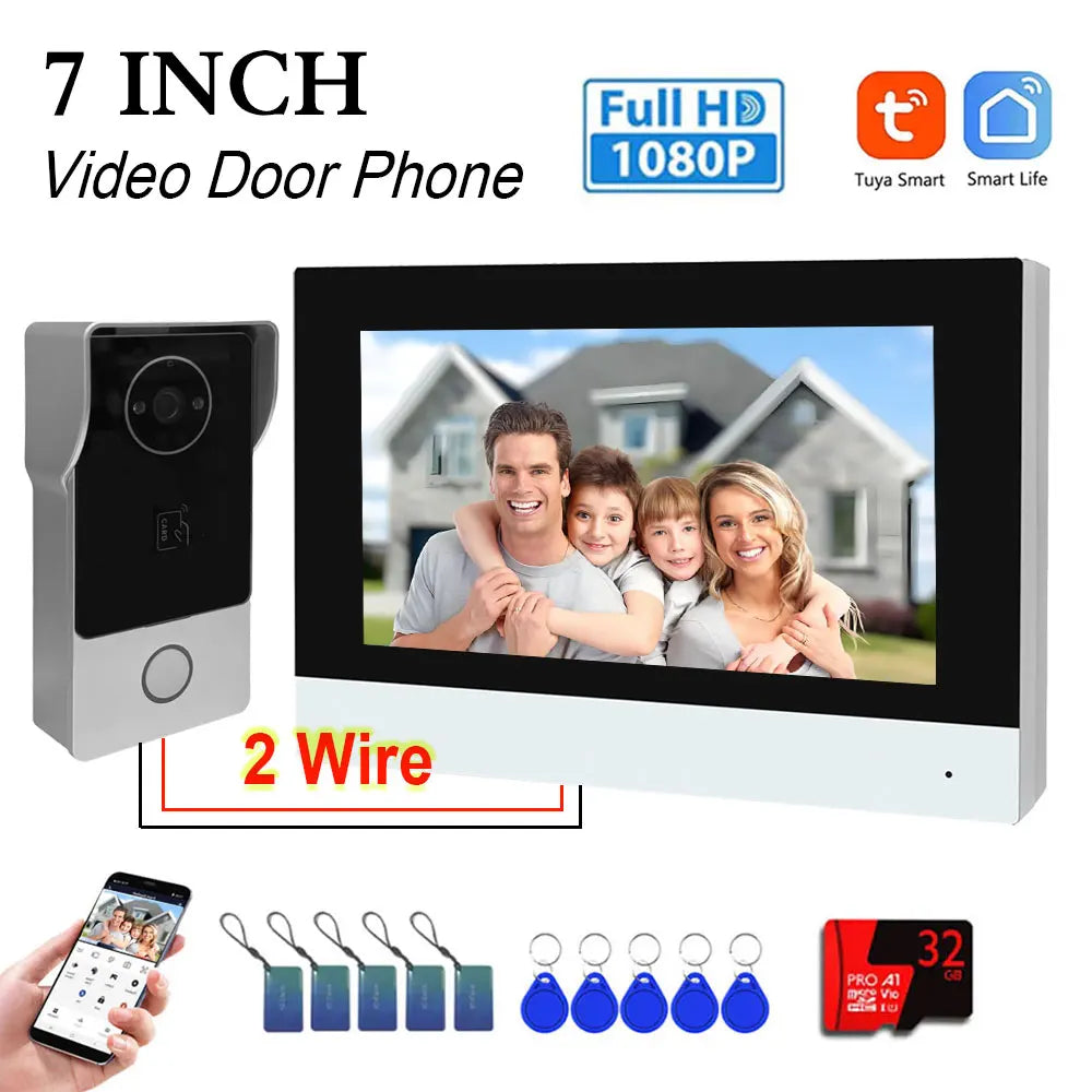 Smart 1080p 7 Video Intercom with 32GB