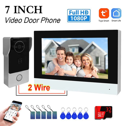 Smart 1080p 7 Video Intercom with 32GB