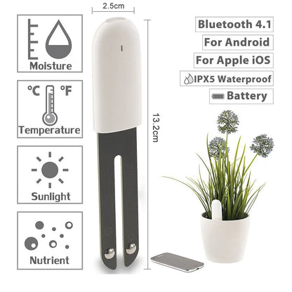 Smart Plant Monitor Soil Moisture Fertility Light Sensor