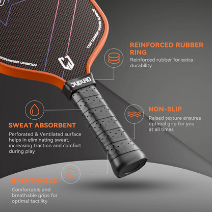Foam-Edge Pickleball Orange Titanium Woven Surface