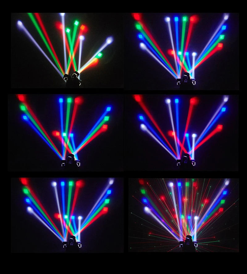 4-Arm LED Disco Light with Laser & Strobe Effects