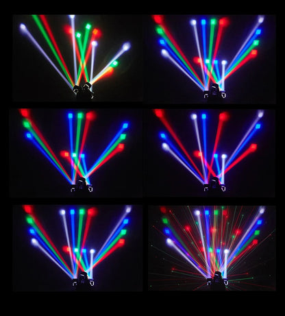 4-Arm LED Disco Light with Laser & Strobe Effects