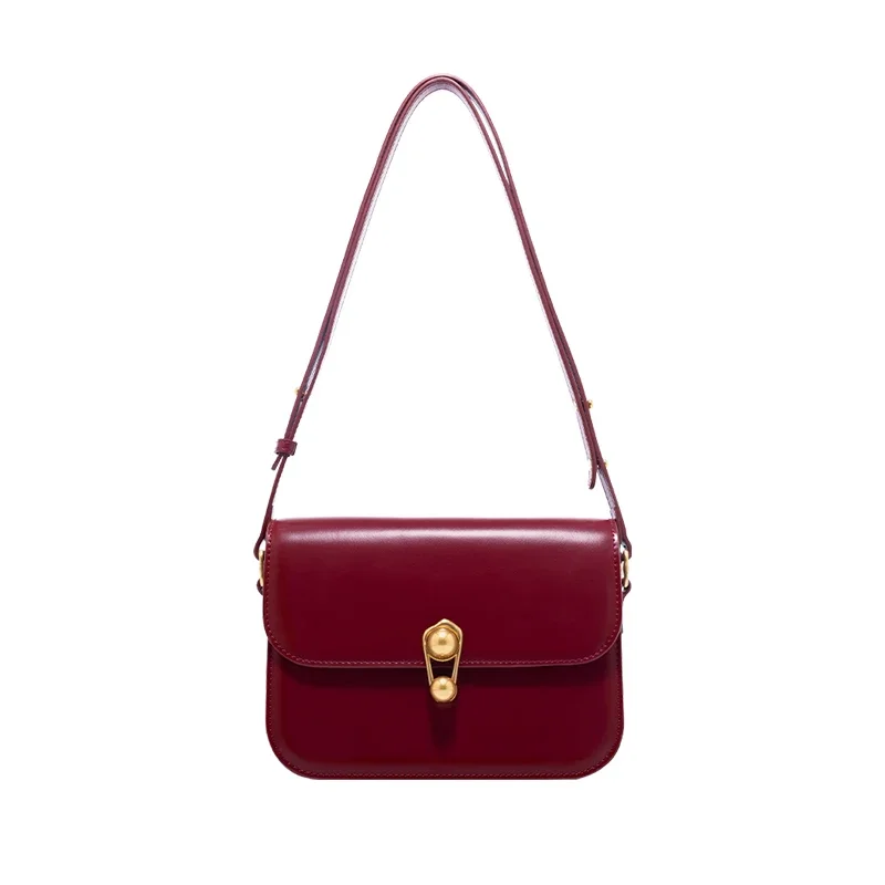 Red Split Leather Designer Tote