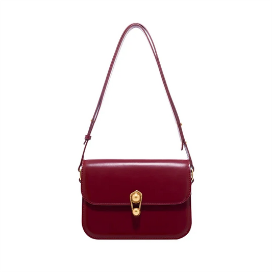 Red Split Leather Designer Tote