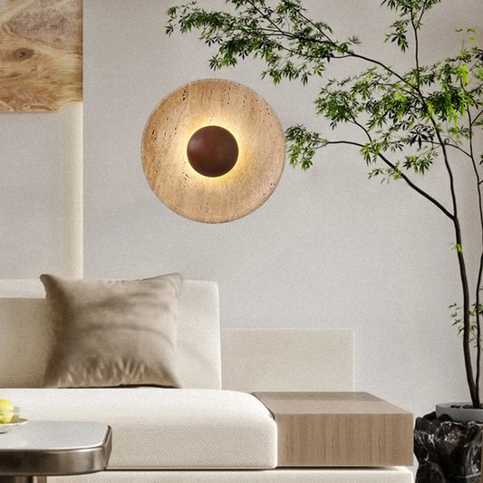 Modern 25cm Dark Wood Wall Lamp Warm Light 3000K
