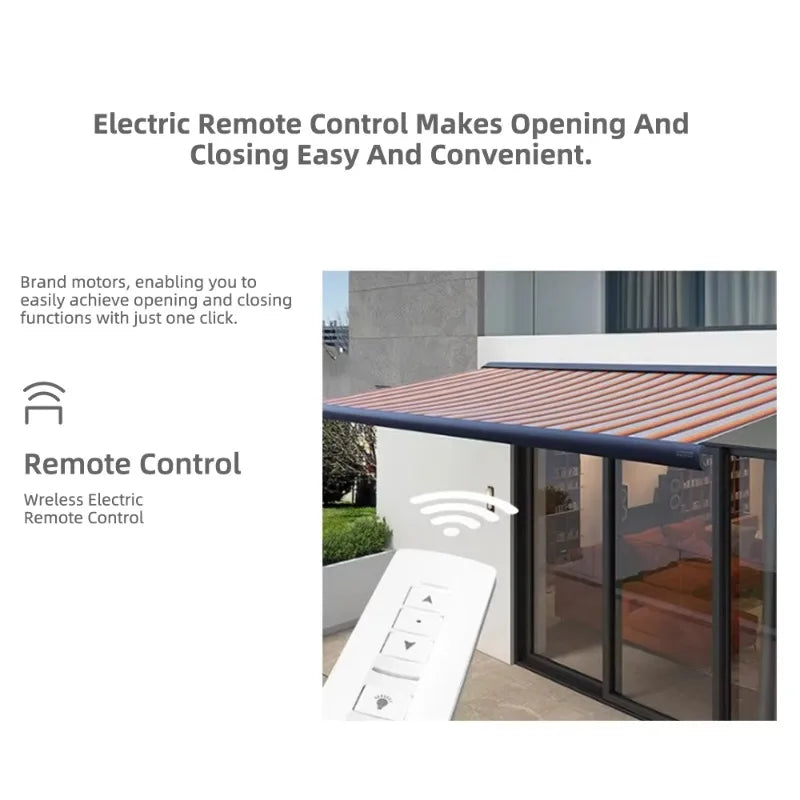 Compact 2.5x1.5m Electric Outdoor Arm Awning