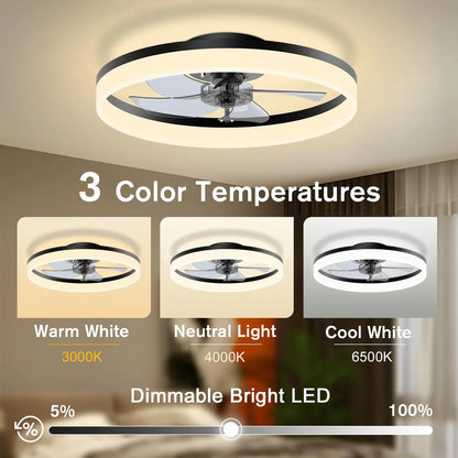 White Ceiling Fan with Light and Remote Control