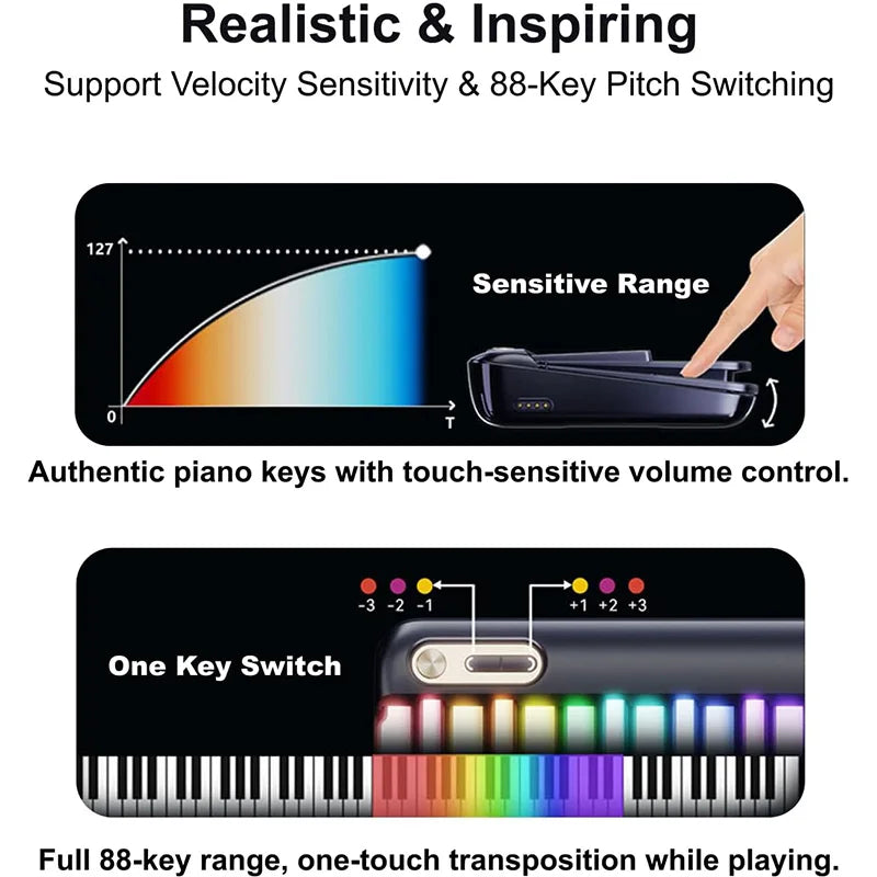 Portable 59-Key Digital Piano with 256 Tones