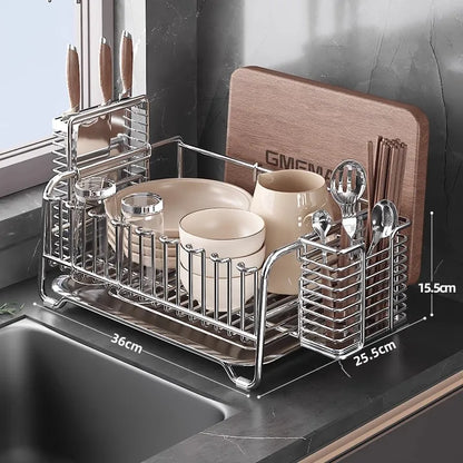 36x25cm Kitchen Organizer Rack  Bowl Cup & Plate Drainer