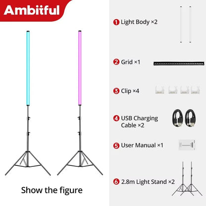 A2PLUS Kit 2 RGB LED Tube Light