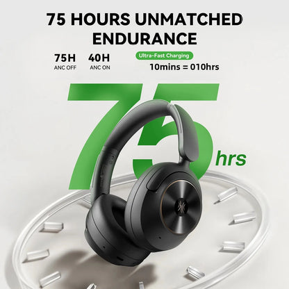 White Rechargeable Bluetooth 6.0 Noise-Cancelling Headset