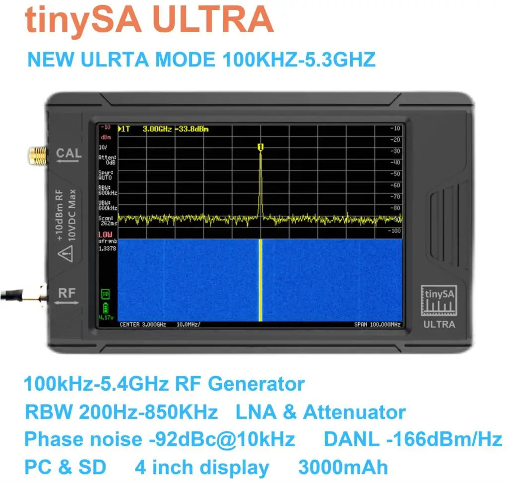 Handheld Spectrum Analyzer 5.3GHz with 4 Inch Screen