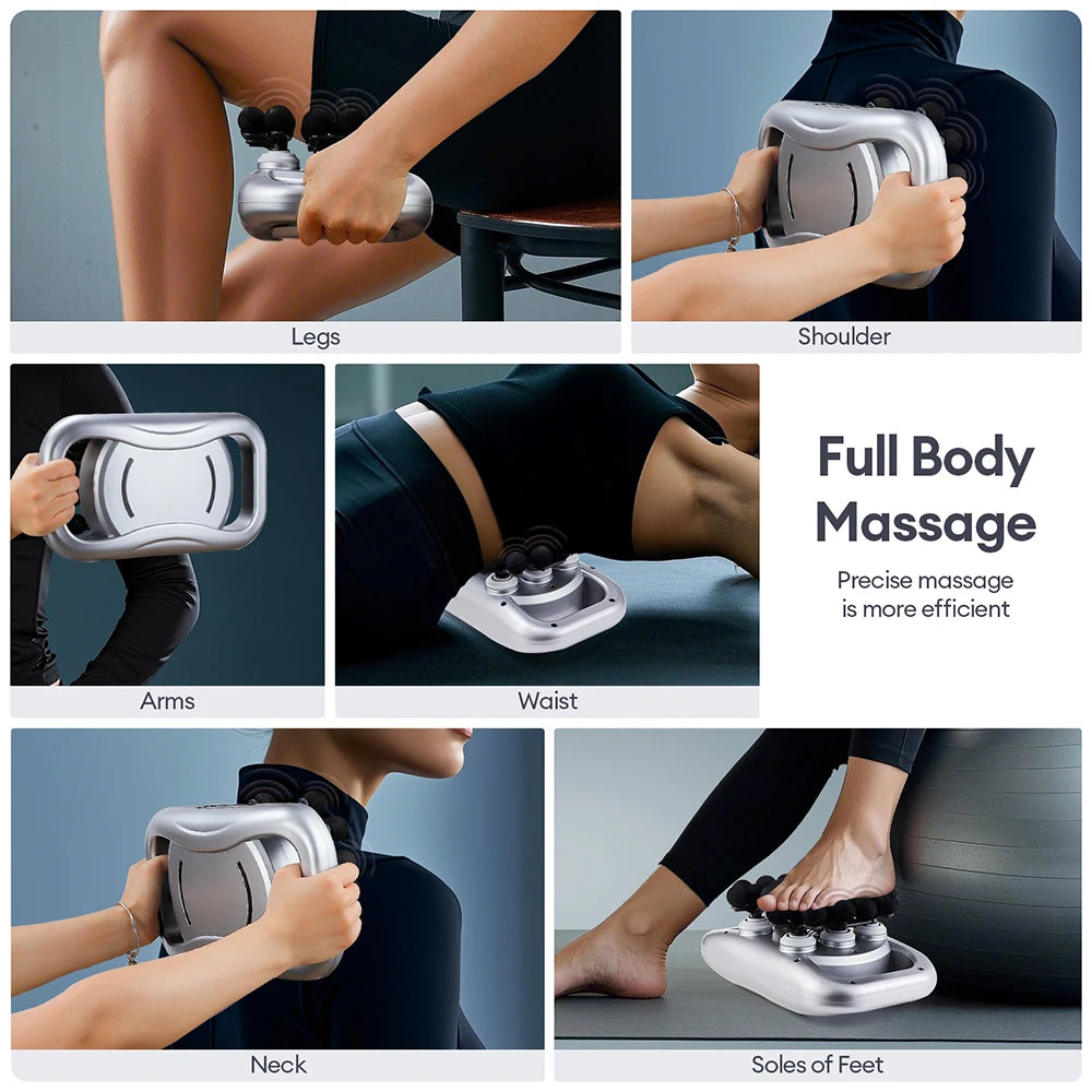 Silver 28 Head Deep Tissue Massage Gun for Full Body