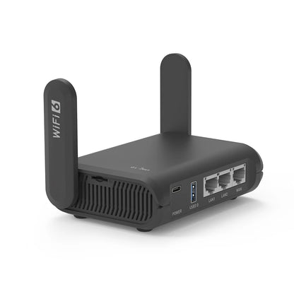 Portable WiFi 6 Travel Router with Protective Carry Case