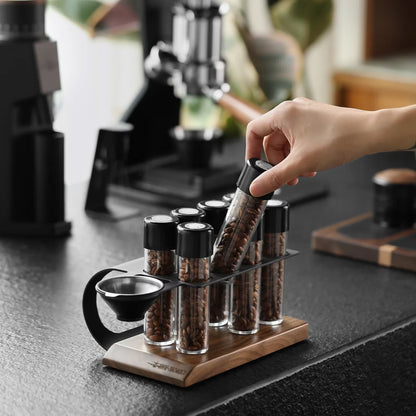Coffee Bean Cellar Tubes Set with Exhaust Valves and Holder
