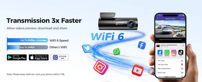M300S 4K Car Dash Camera with Night Vision & WiFi