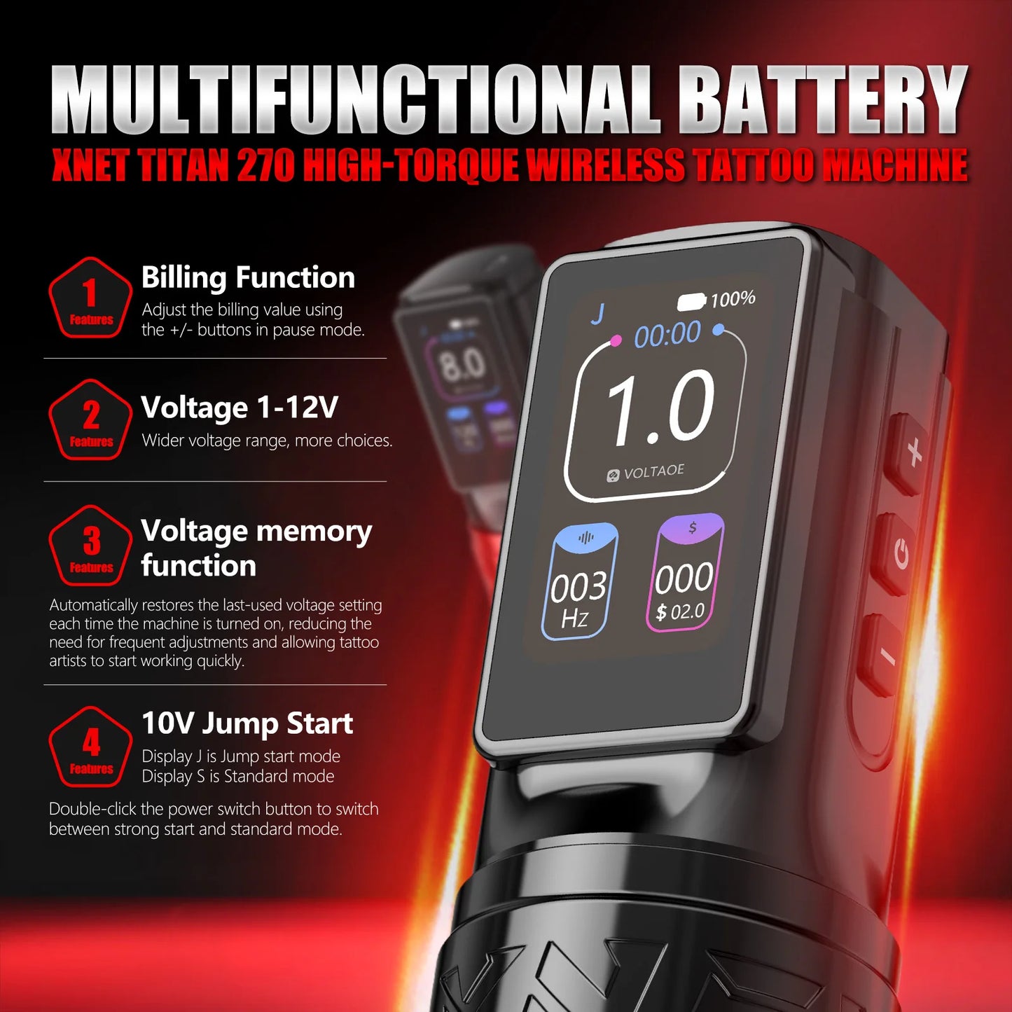 Wireless Tattoo Machine Pen Black One Battery