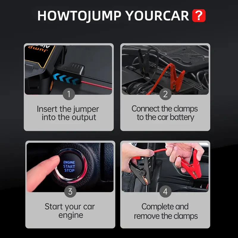 Portable 6000A Jump Starter 20000mAh Power Bank