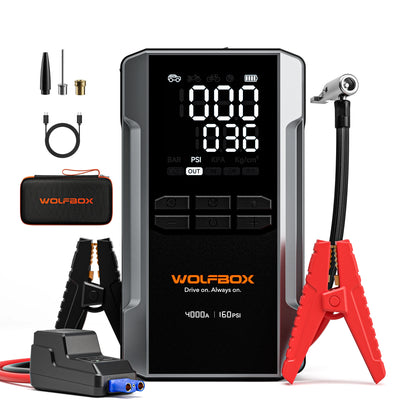 Portable 12V Jump Starter 160PSI Tire Inflator 4000A