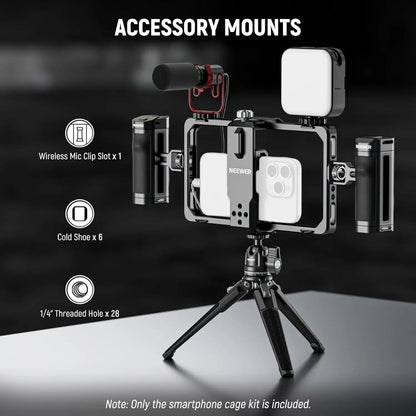Universal Phone Cage Rig with Bluetooth Handle Stabilizer