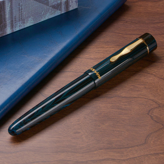 Blue Ebonite Fountain Pen Stub 1.1 Nib
