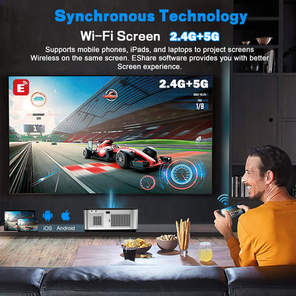 8K Android Beamer 35000 Lumens Dual Band Wi-Fi Projector