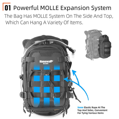 Portable 9L Motorbike Tank Bag with MOLLE Storage System