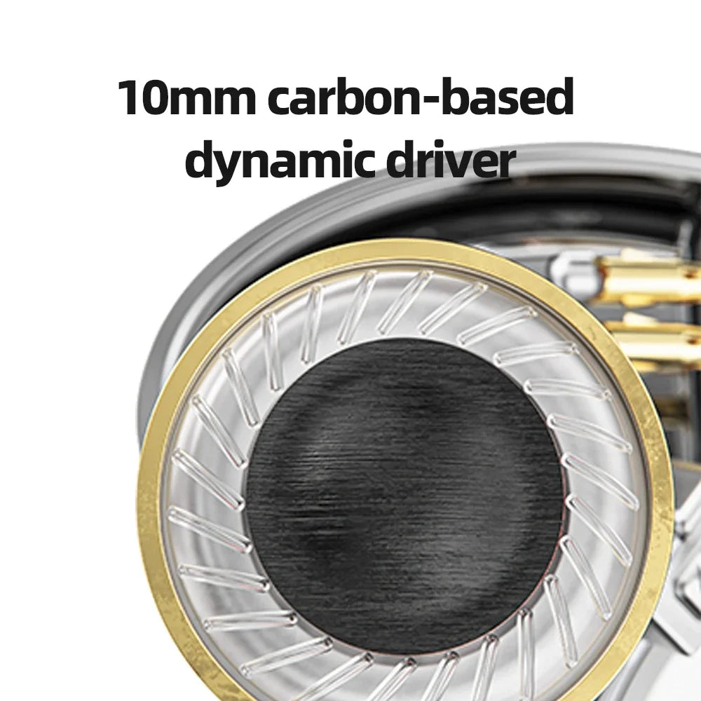 JH5 Silver 1DD+4BA Hi-Res Audio Detachable Earbuds