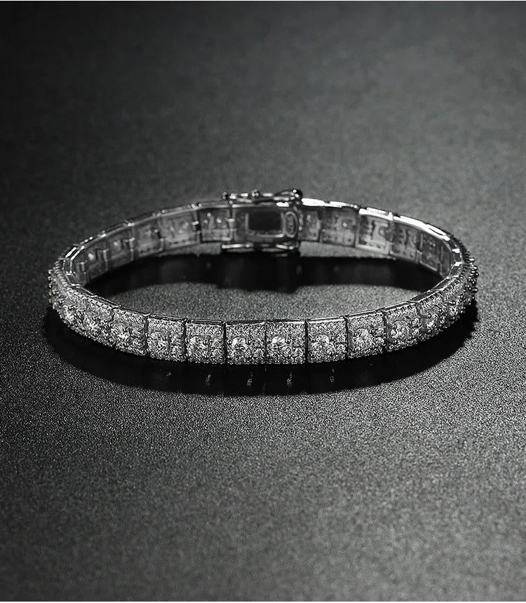 Womens 18cm Diamond Style Moissanite Bracelet