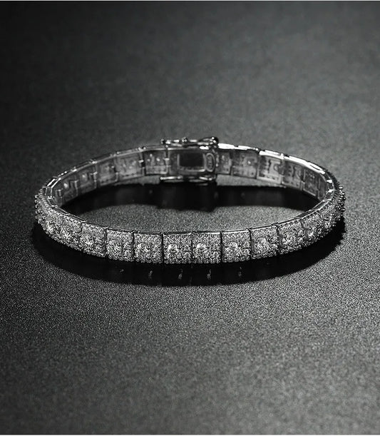 Sterling Silver Moissanite Bracelet 16cm