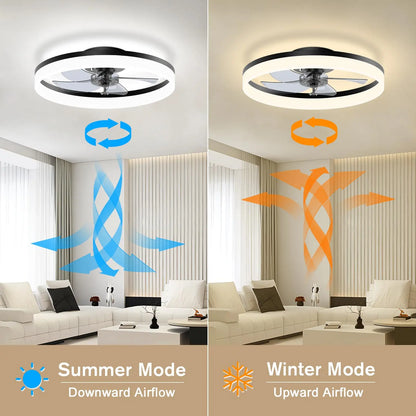 White Ceiling Fan with Light and Remote Control