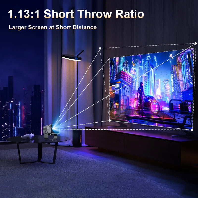 Portable 4K Projector WiFi 6 Bluetooth Auto Keystone