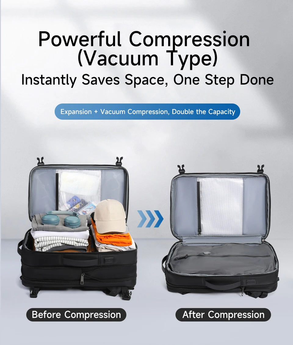 Vacuum Compression Backpack with Electric Pump 17” Laptop