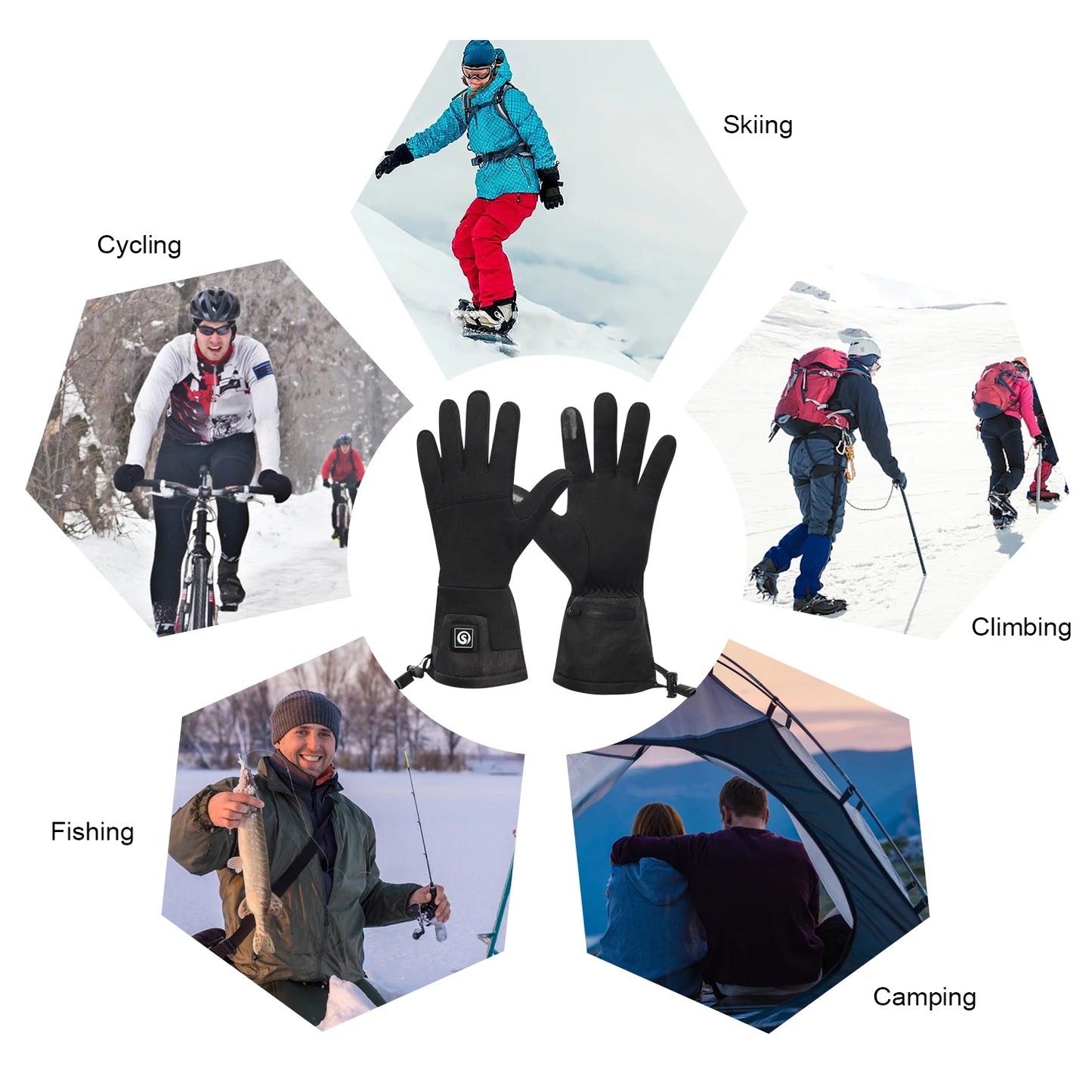 Electric Heated Gloves Winter Warm Ski Snowboard Gloves